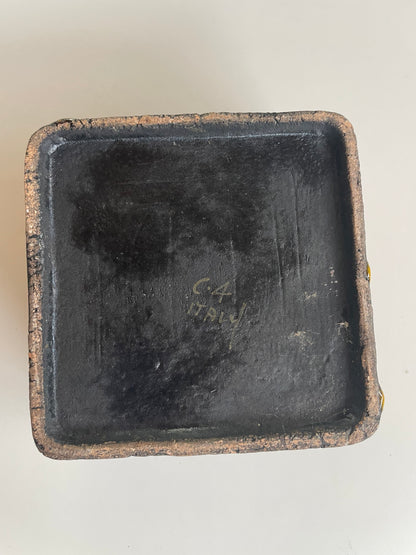 Italian Coloured ceramic  trinket box with lid 60s