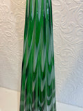 Vintage MCM Genie Bottle, Italian Empoli Rossini, Green  Decanter Glass Candy striped