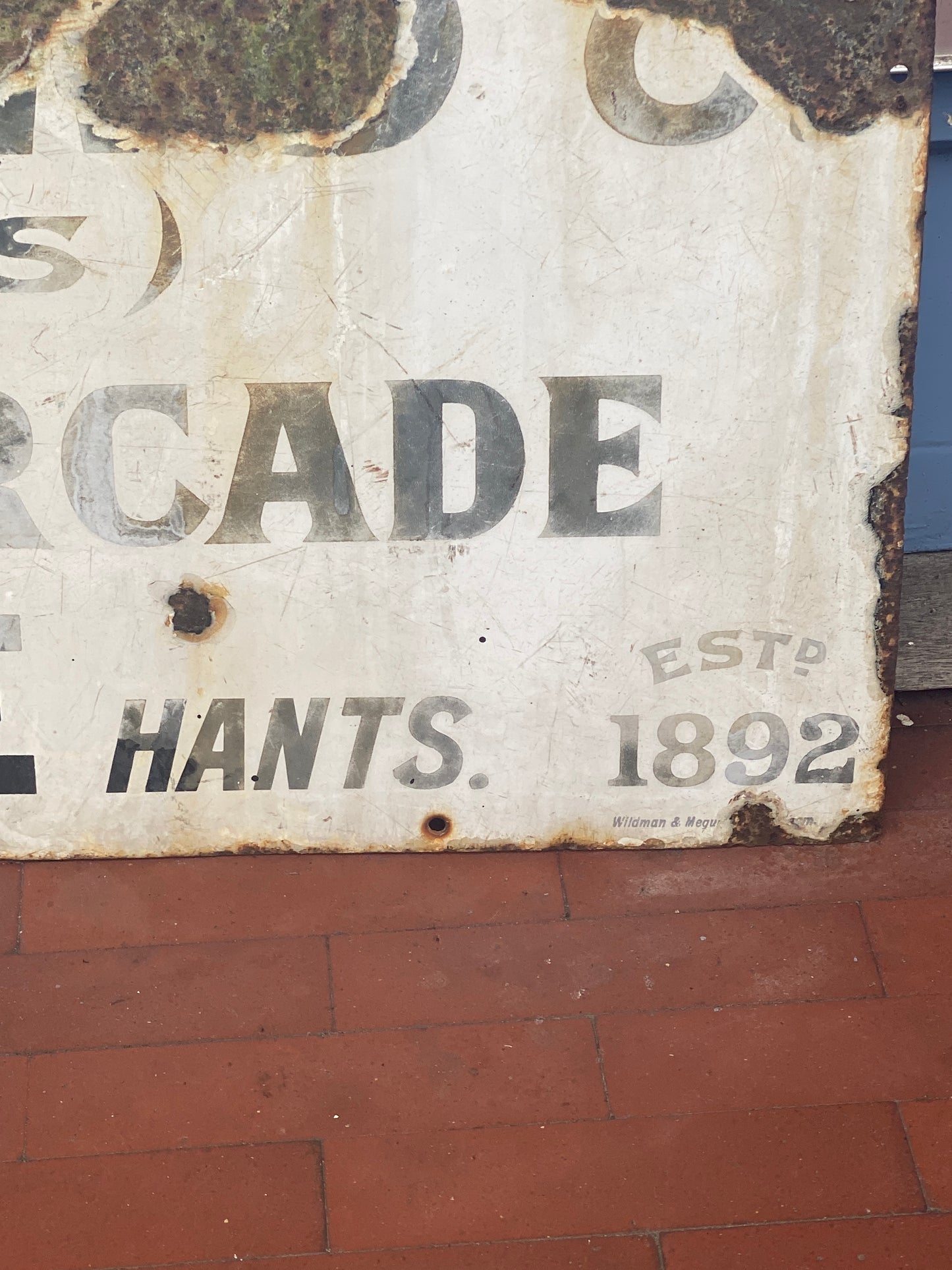 Vintage Electrical Work Enamel Sign: H G Andrews   - Boscombe Hants -  Patina