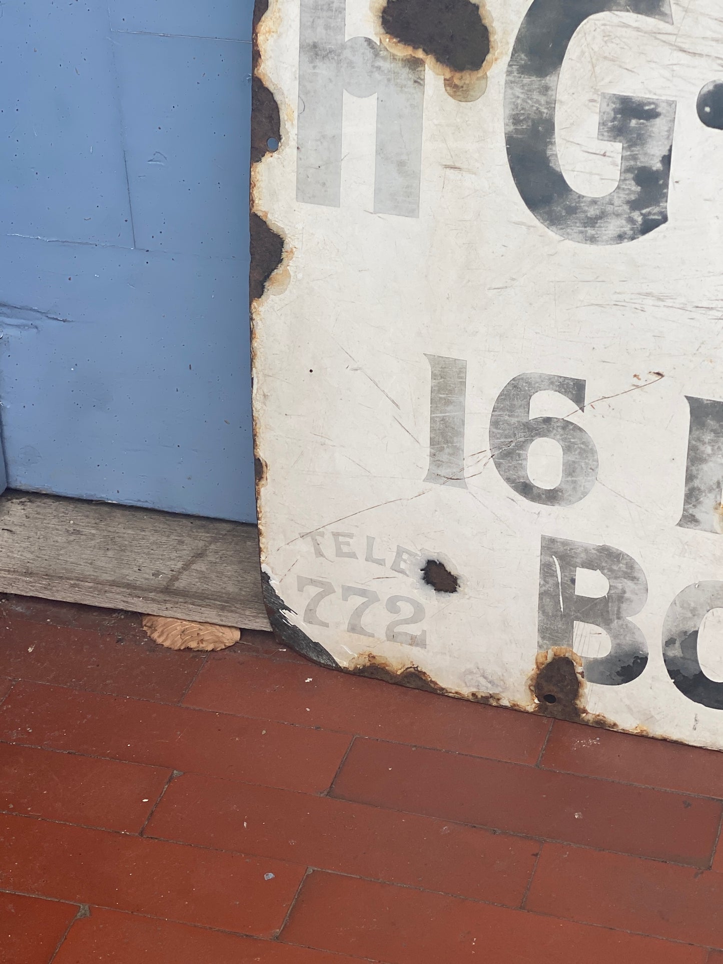 Vintage Electrical Work Enamel Sign: H G Andrews   - Boscombe Hants -  Patina