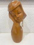 Mid Century womans head - wooden - Beautiful and simple