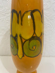 Large Poole Pottery Delphis Vase - Yellow / green and tangerine