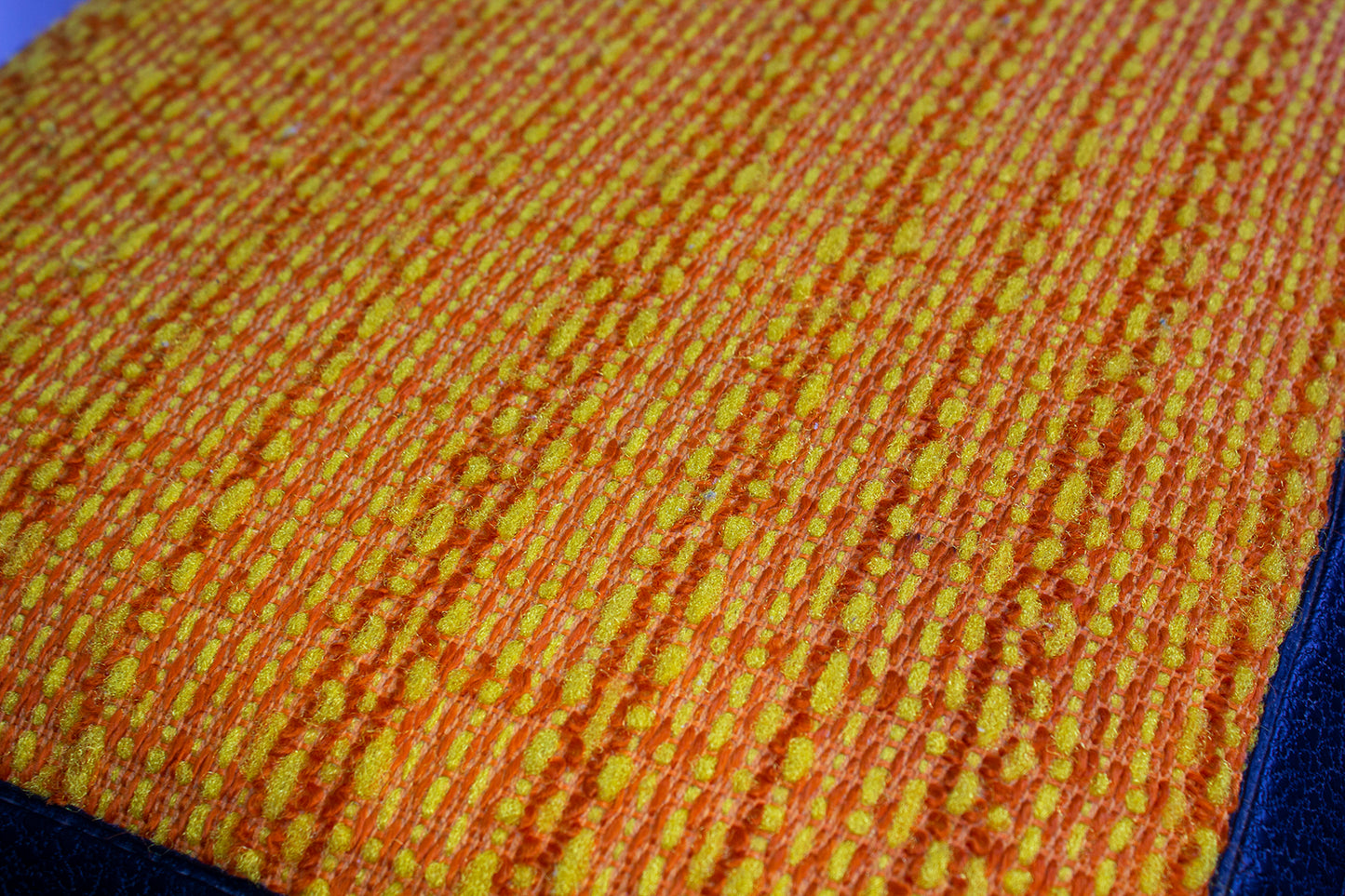 60s Black Foot Stool - orange and black  - Sherborne