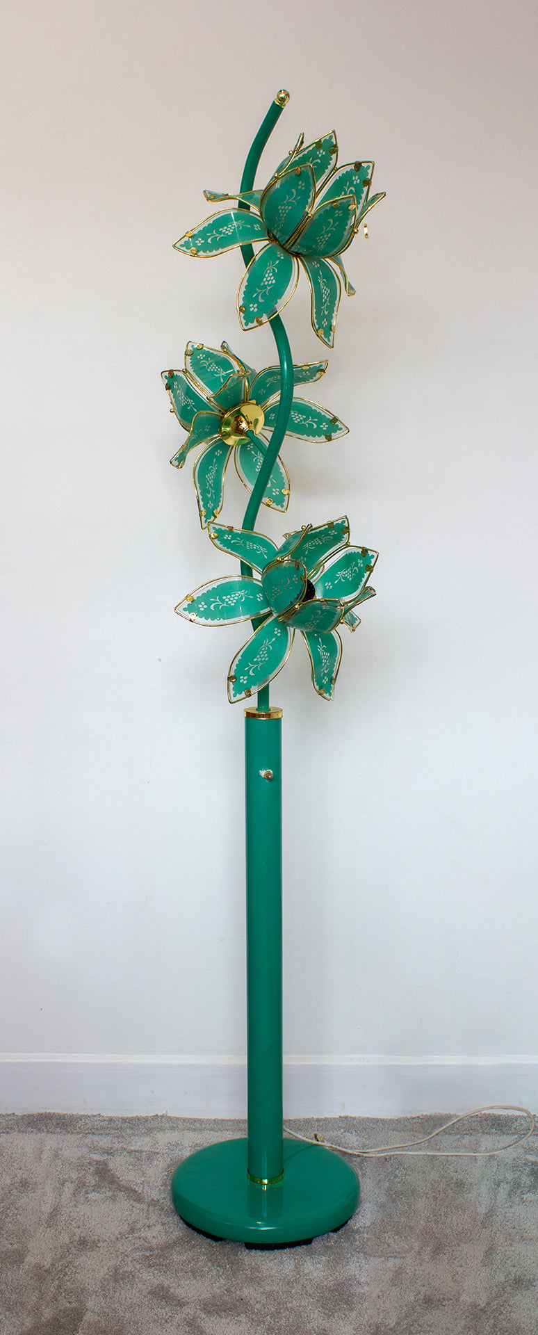 70s / 80s Peppermint -  Floor Flower Lamp - rare Colour