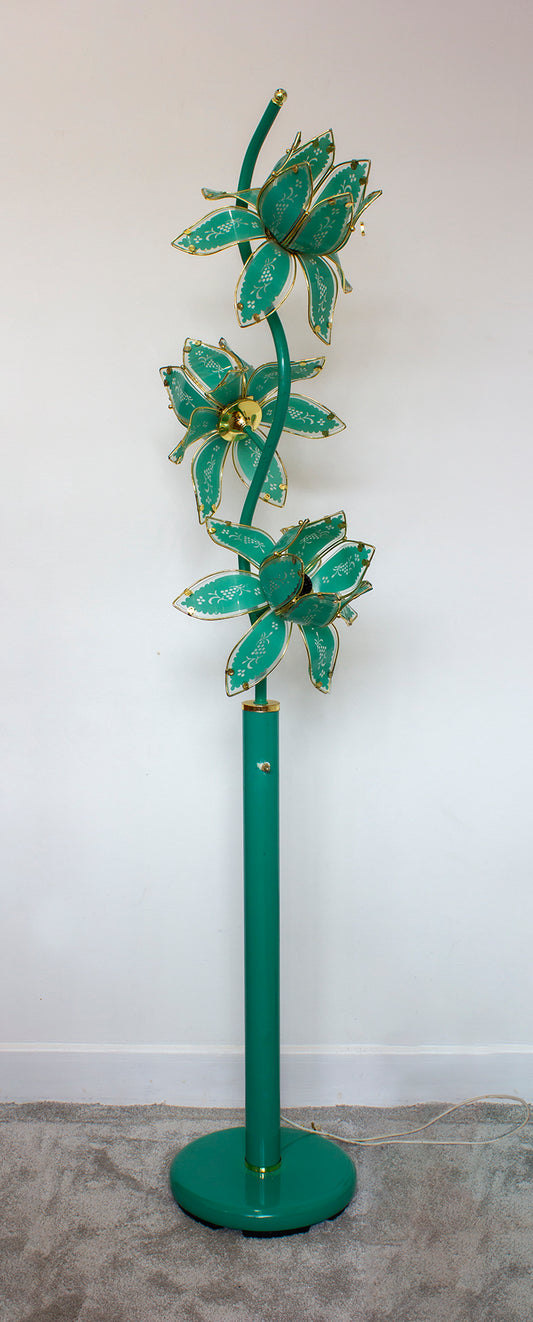 70s / 80s Peppermint -  Floor Flower Lamp - rare Colour