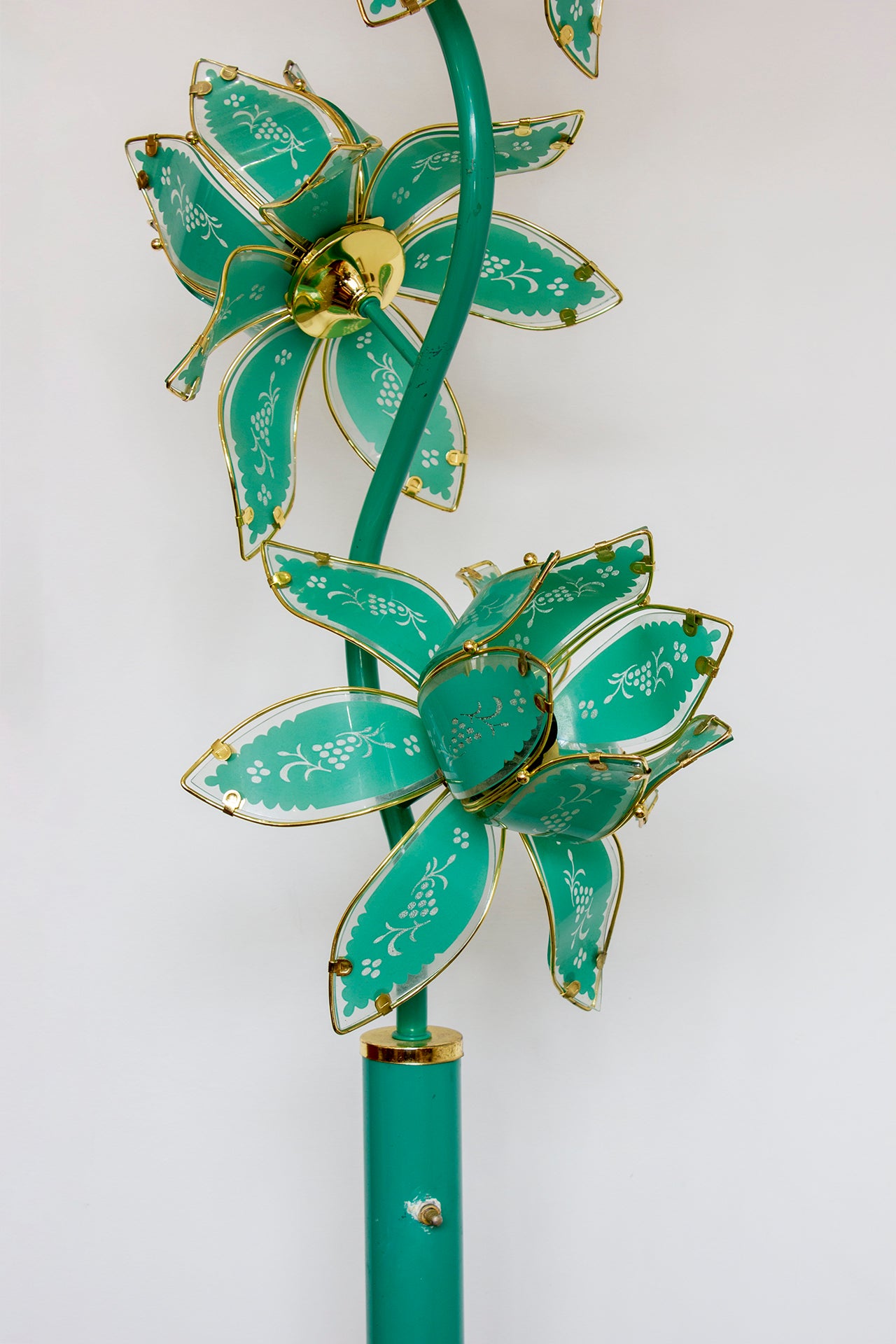 70s / 80s Peppermint -  Floor Flower Lamp - rare Colour