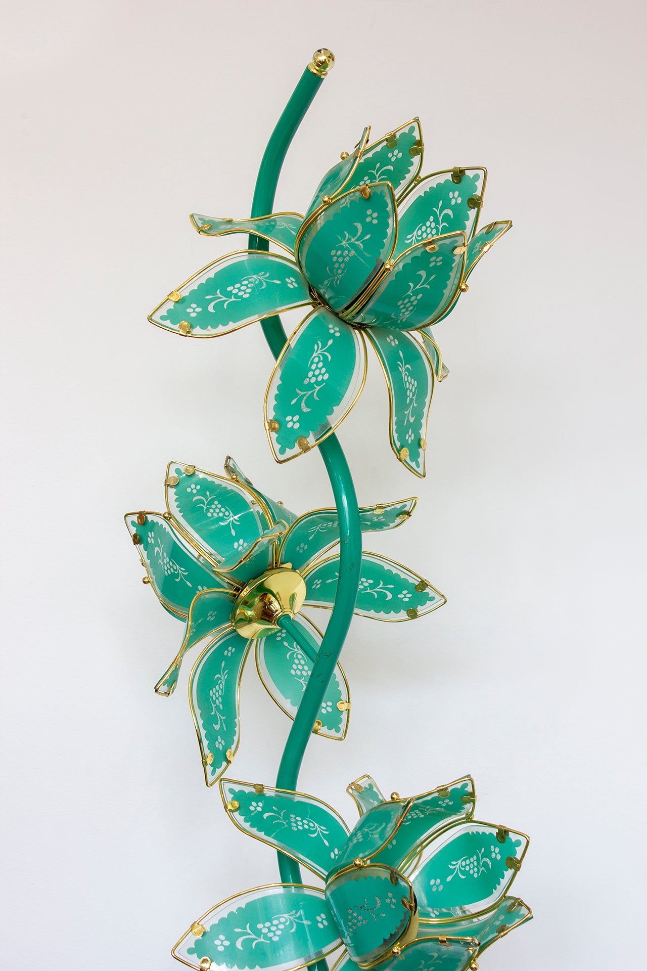 70s / 80s Peppermint -  Floor Flower Lamp - rare Colour