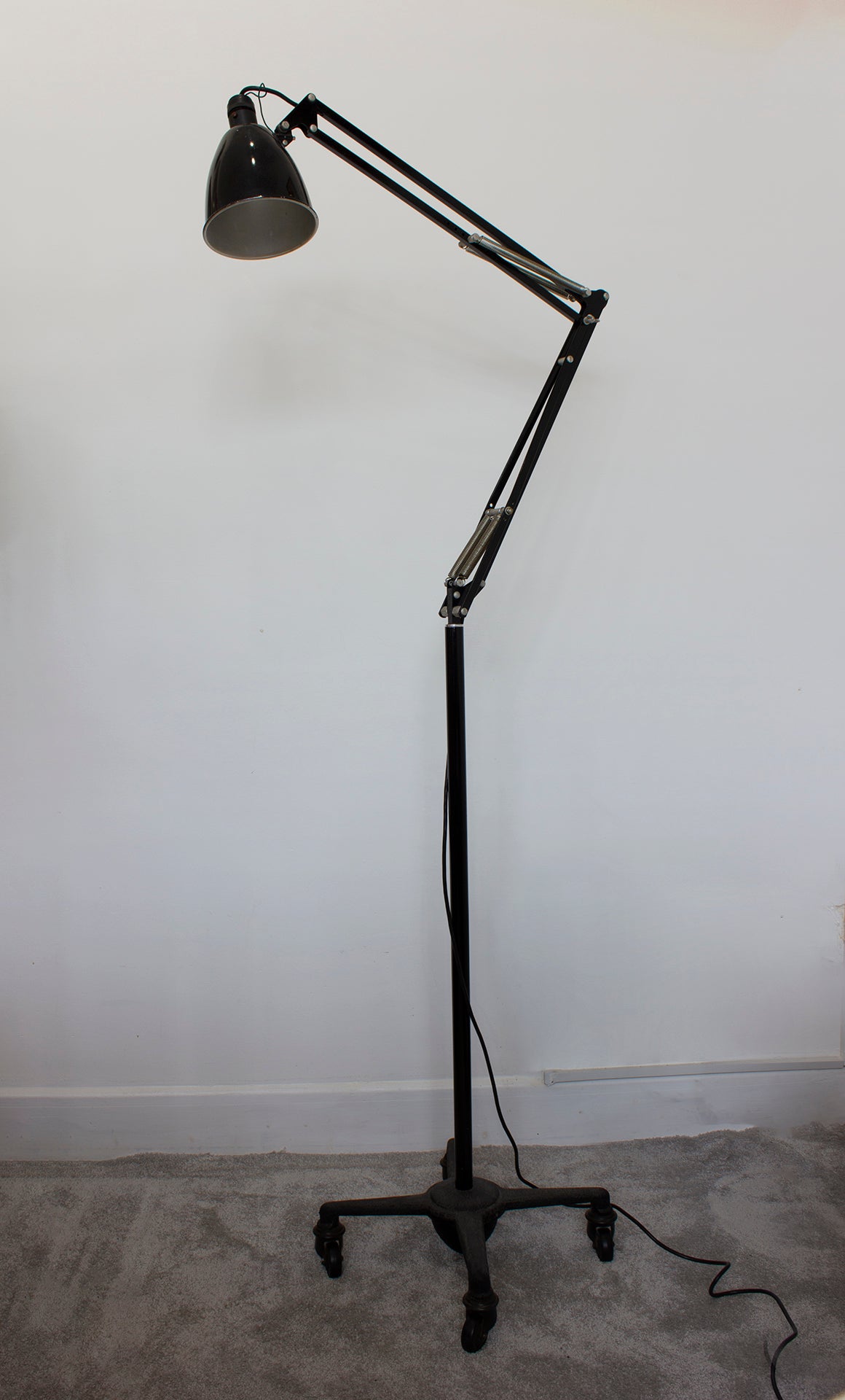 Early Model 1208c Anglepoise Trolley Floor Lamp Manufactured By Herbert Terry & Sons
