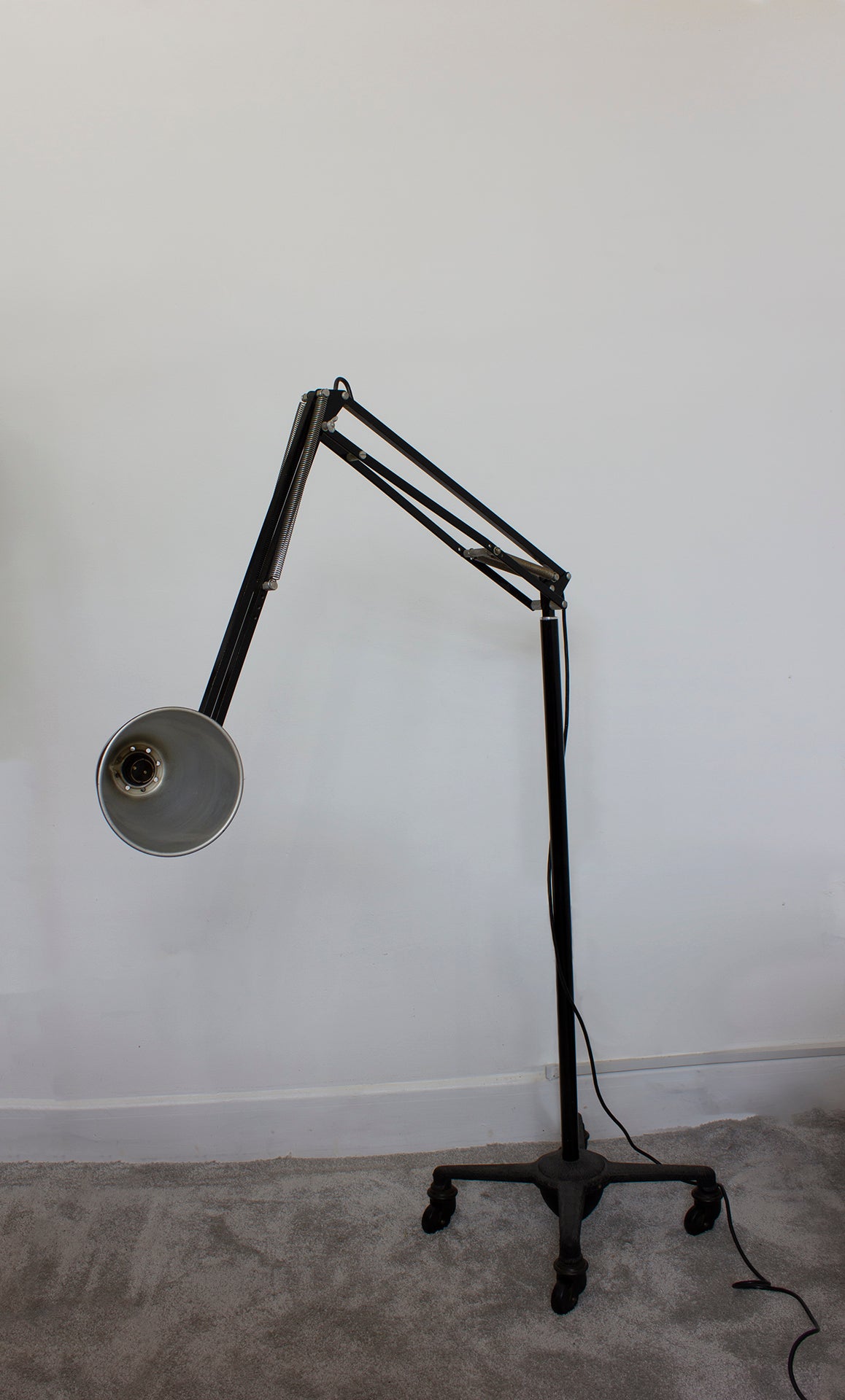 Early Model 1208c Anglepoise Trolley Floor Lamp Manufactured By Herbert Terry & Sons