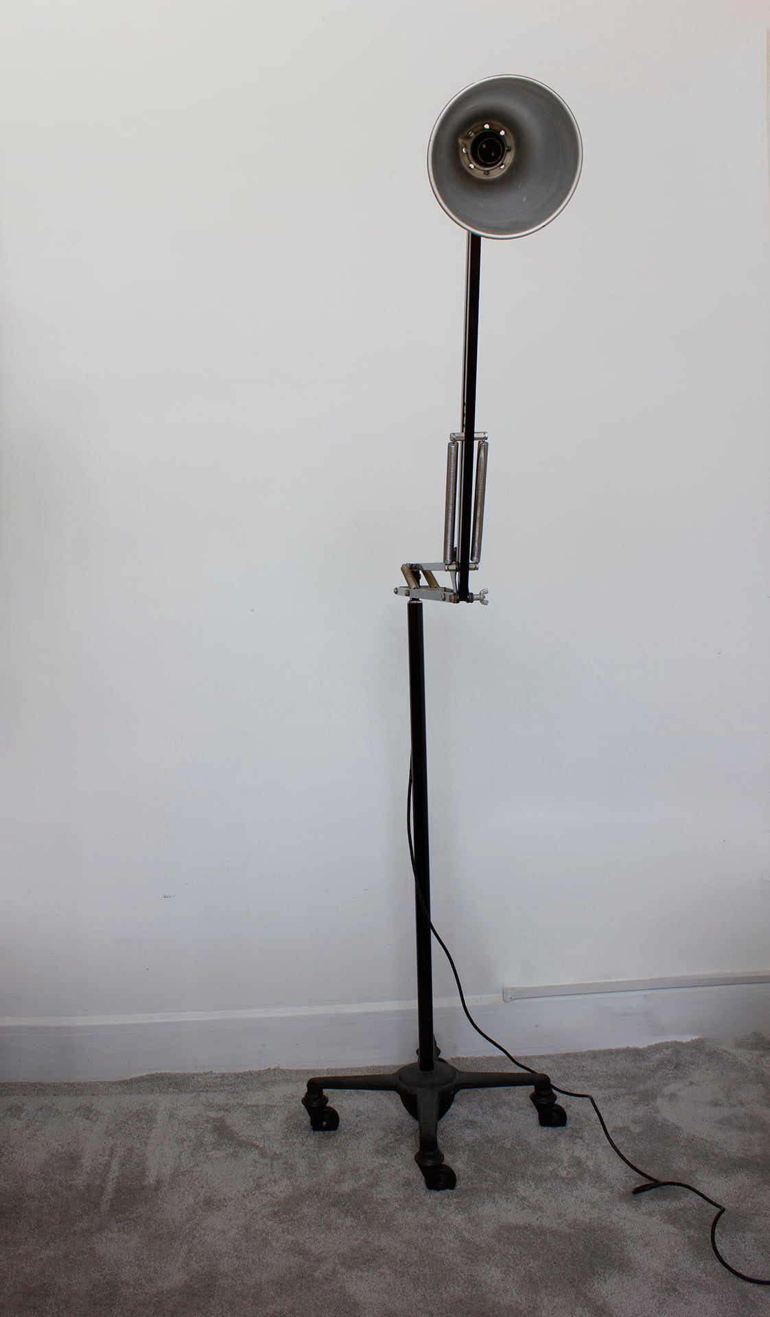 Early Model 1208c Anglepoise Trolley Floor Lamp Manufactured By Herbert Terry & Sons