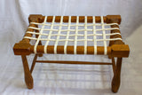 Fechters Foot stool -  Mid Century  60s Wood n Leather