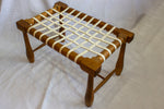 Fechters Foot stool -  Mid Century  60s Wood n Leather