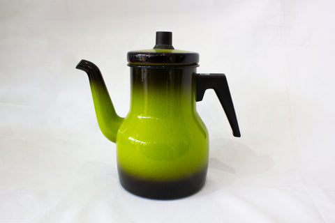 Lime Green Vintage Enamel Coffee Pot - Swedish - Kockums