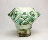 Modernist Pug Dog Vase Ceramic Head  50s / 60s look