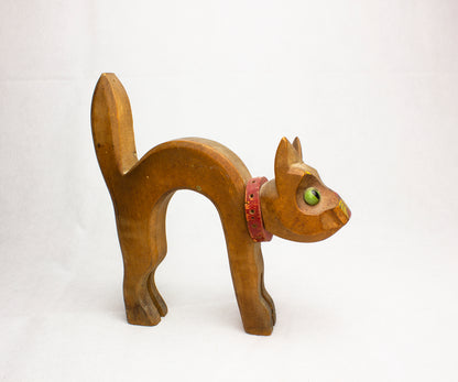 Mid Century Wooden Cat : Name Walter