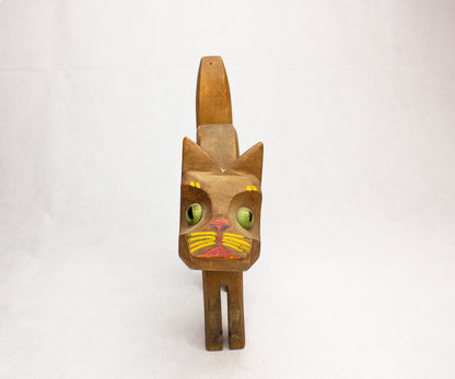 Mid Century Wooden Cat : Name Walter