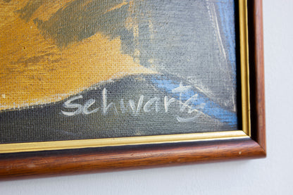 John Wayne  Oil on board - framed 70s Yo '  0 Move' Em Out !