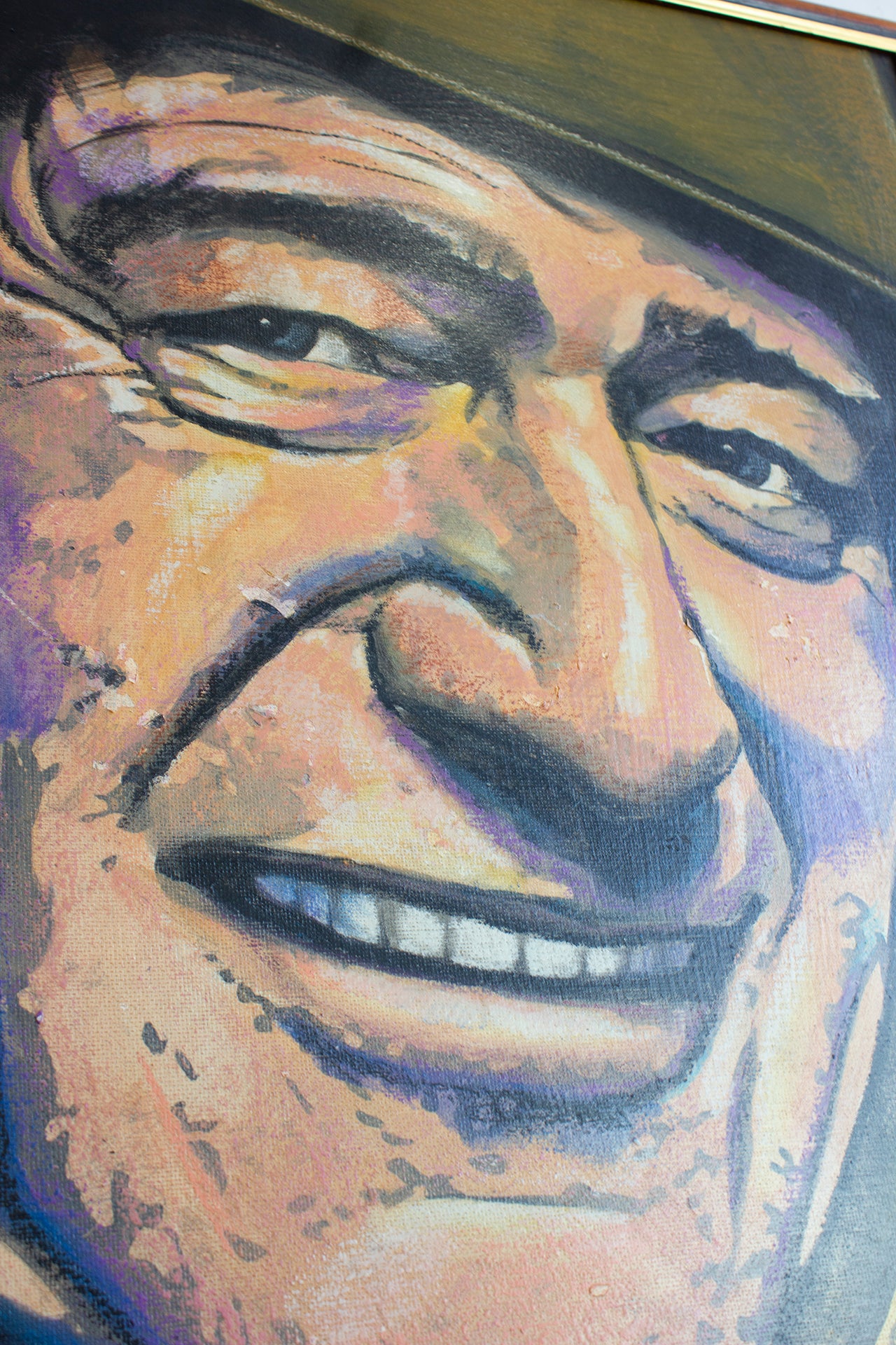 John Wayne  Oil on board - framed 70s Yo '  0 Move' Em Out !