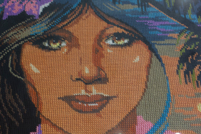Modernist Hawaiian  Woman 80s Tapestry  -  Fab