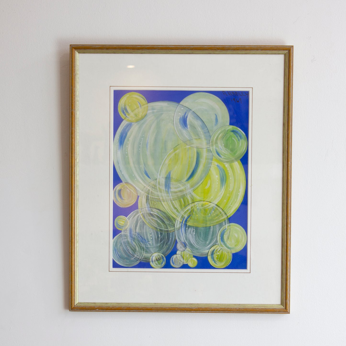 Painting Abstract Bubbles - A Hadley - 1969