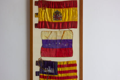 Vintage Spanish Flags in Frame - 50s