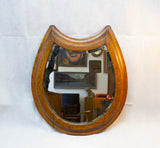 50s  Horse shoe Mirror - wooden
