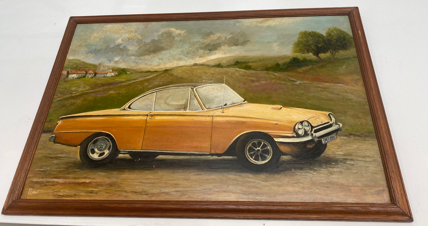 Fab Vintage Ford Consul Classic Capri Oil on Board Picture