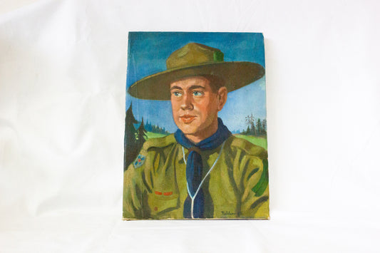 Vintage Scout Picture  - oil 1943 - MOONRISE KINGDOM ?