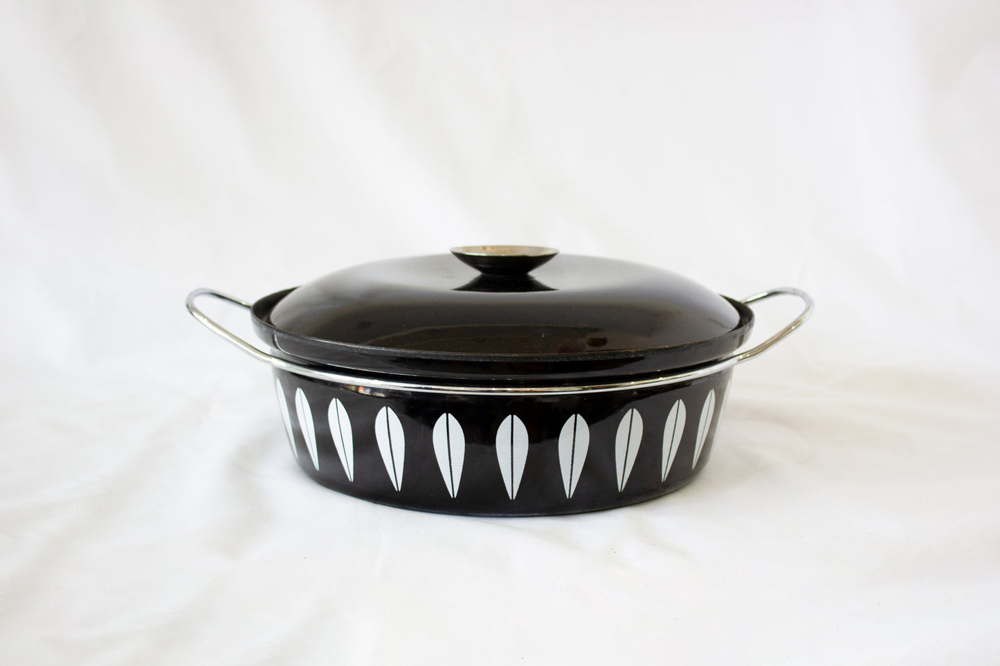 Cathrineholm Pots - NEW OLD STOCK Black / White  Rare WOW