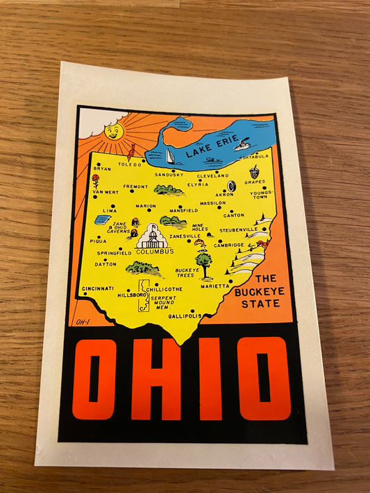 Vintage American waterslide  travel sticker - OHIO