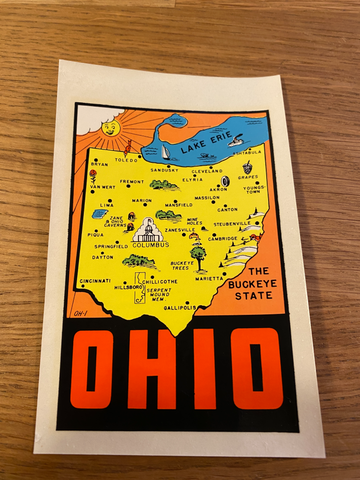 Vintage American waterslide  travel sticker - OHIO