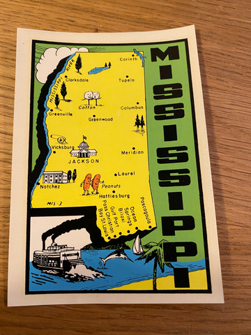 Vintage American waterslide  travel sticker - Mississippi