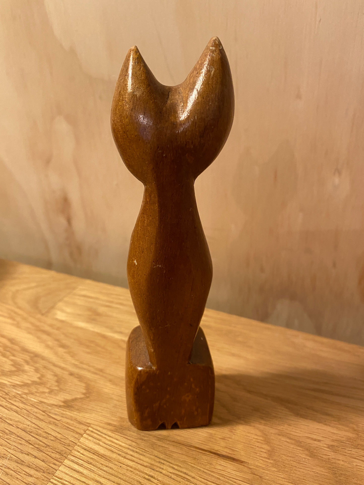 Mid Century Wooden Cat