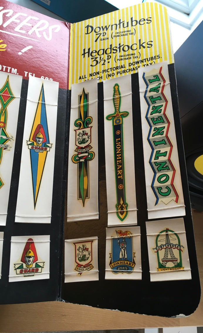 New Old Stock - Bicycle Sticker / Decals Sets (waterslide) 50/60s