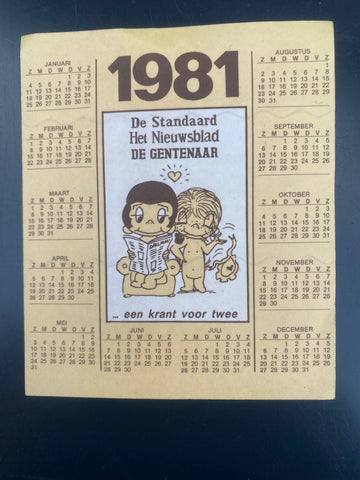 Flemish Belgium Sticker 1981 De Standaard Het Nieuwsblad DE GENTENAAR een krant voor twee