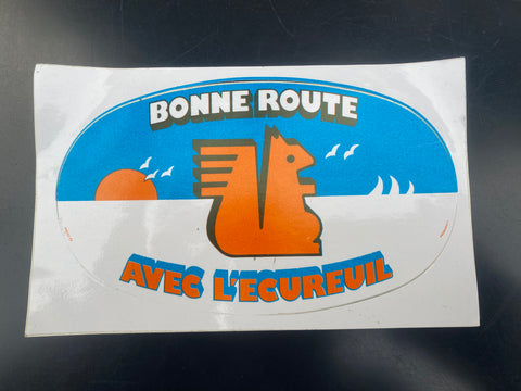 Flemish Belgium Sticker BONNE ROUTE AVEC L'ECUREUIL