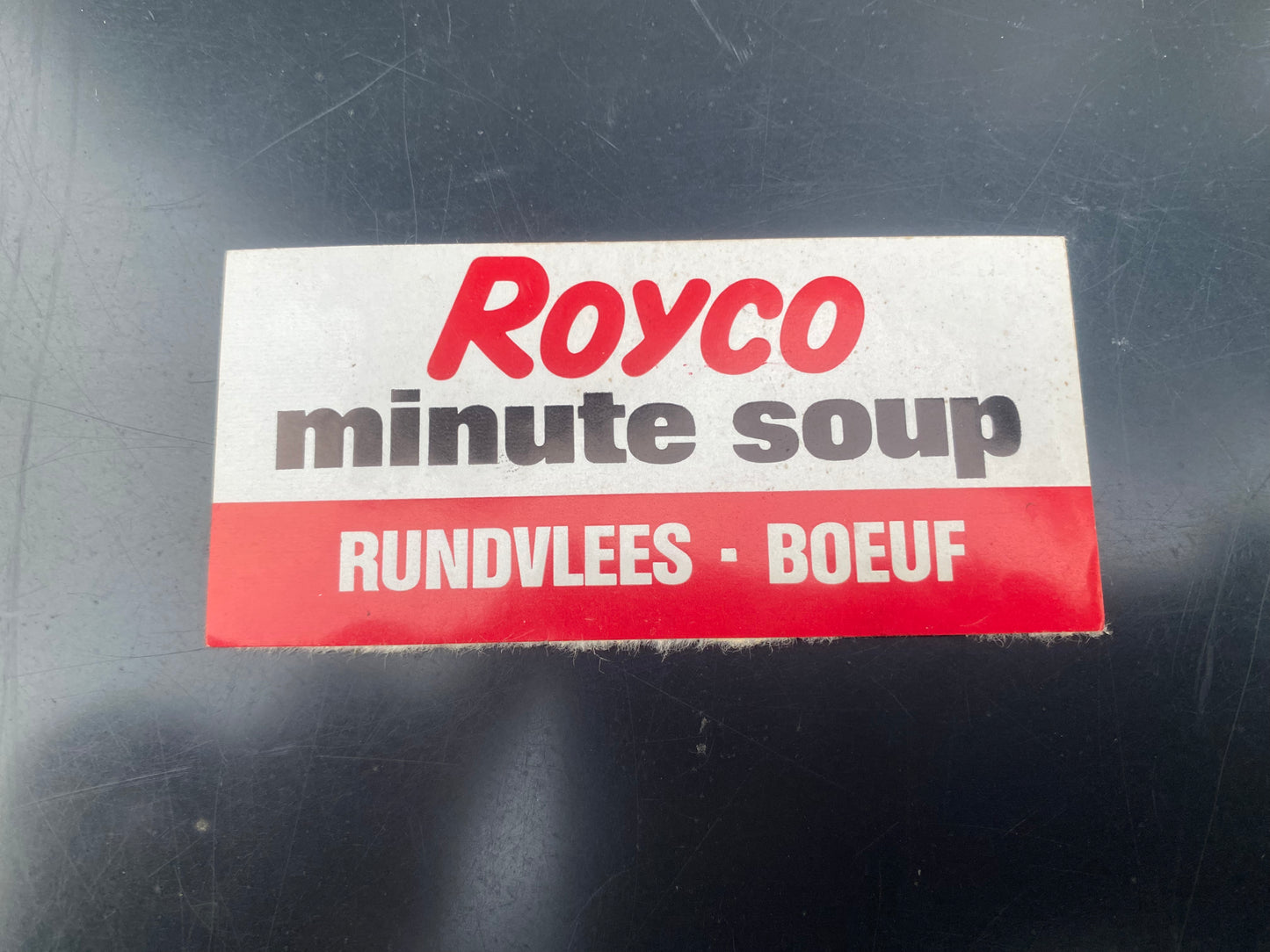 Flemish Belgium Sticker Royco minute soup RUNDVLEES BOEUF