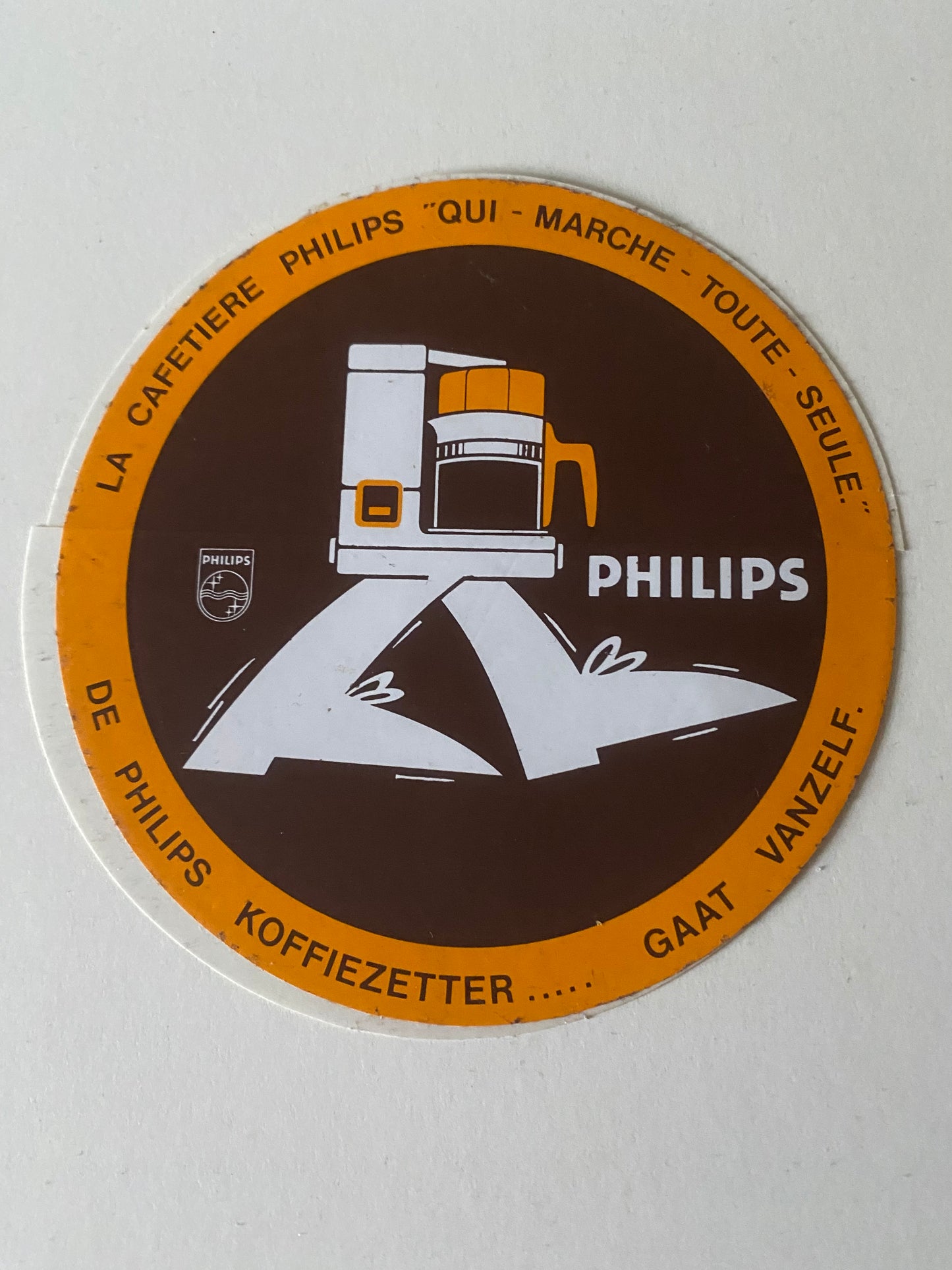 Flemish Belgium Sticker PHILIPS LA CAFETIERE PHILIPS QUI MARCHE TOUTE SEULE DE PHILIPS KOFFIEZETTER GAAT VANZELF