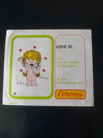 Flemish Belgium Sticker LOVE IS zich verrukt voelen als hij opbelt la joie d'ecouter sa voix