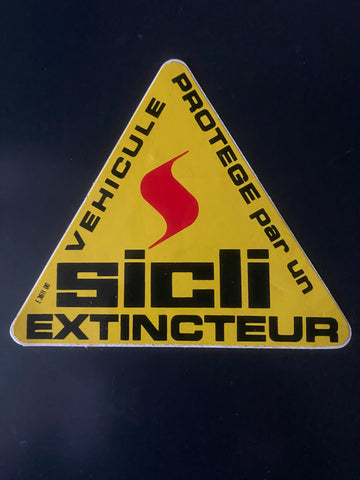 Flemish Belgium Sticker VEHICULE PROTEGE par un sicli EXTINCTEUR